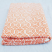 Natural Cotton Wooden Block Printed Dress Fabric